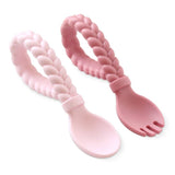 SWEETIE SPOONS™ - SILICONE BABY FORK + SPOON  SET Multiple Colors