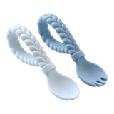 SWEETIE SPOONS™ - SILICONE BABY FORK + SPOON  SET Multiple Colors