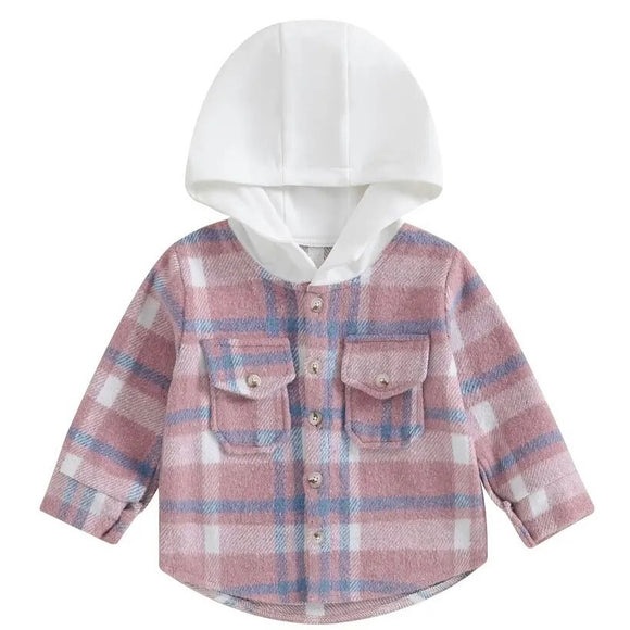 Pink Hoodie Flannel