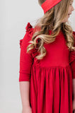 Red Ruffle Twirl Dress