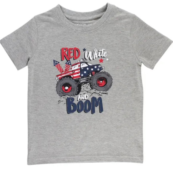 Red, White and Boom Monster Truck Tee