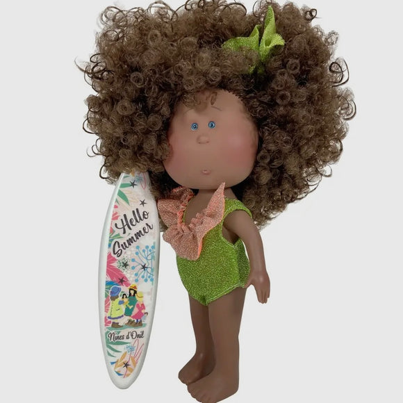 Mia Summer Doll - brown curly hair