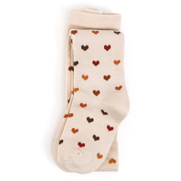 Little Stocking Company Hearts cable knit tights