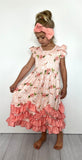 Paisley Peach Rose Maxi Dress