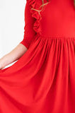 Red Ruffle Twirl Dress