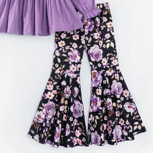 Purple and Black Floral Leggings