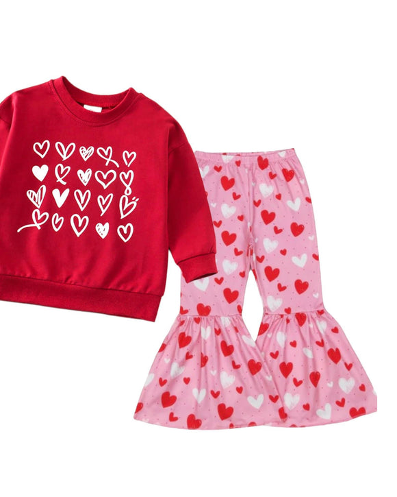 Pink Heart Bell Leggings