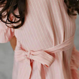 Pink Stripe Wrap Dress