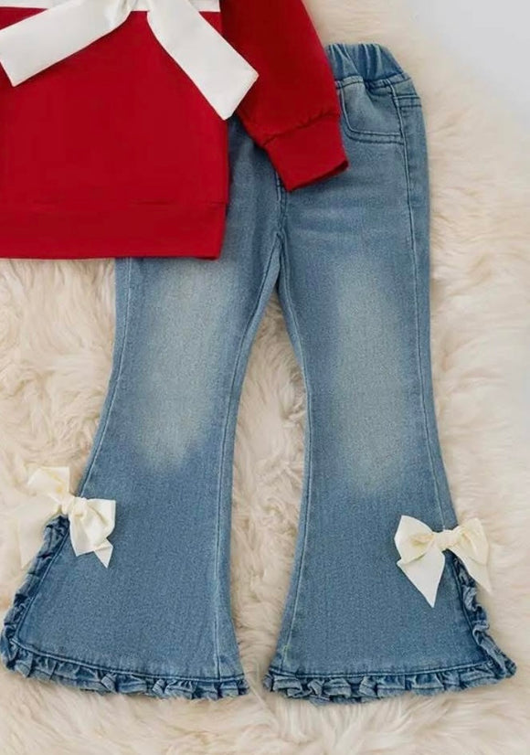 Light Denim Bow Jeans