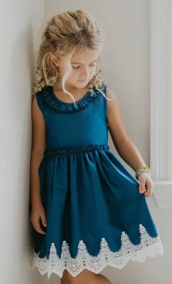 Ivie Denim Lace TrimDress
