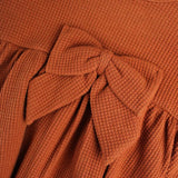 Fall orange waffle knit dress