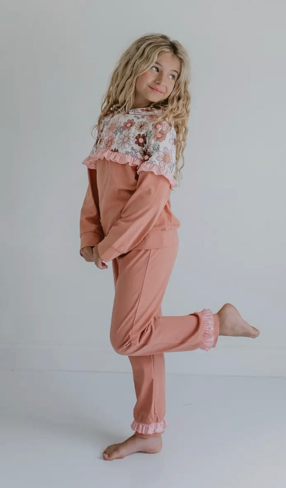 Ella Floral Ruffle Jogger Set