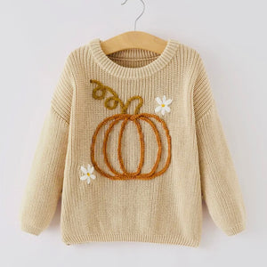 Embroidered Pumpkin Sweater