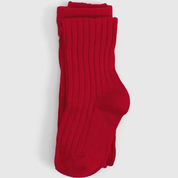 Little Stocking Co Ribbed Tights - Red