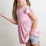 Ribbed Flutter Sleeve Top