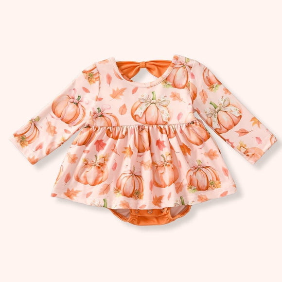 Pete + Lucy Pumpkin Skirted Romper