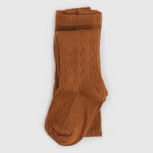 Little Stocking Co Sugar Almond Cable Knit Tights