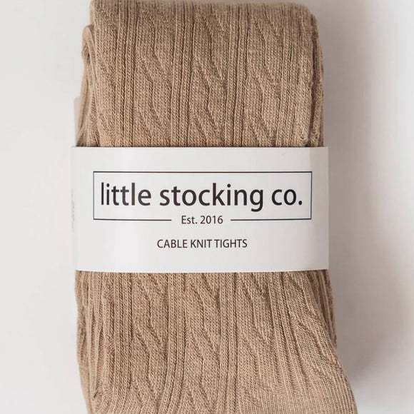 Little Stocking Co Oat Cable Knit Tights