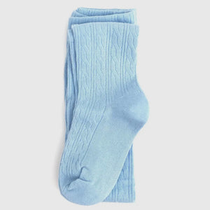 Little Stocking Co Cable Knit Tight- Winter Blue