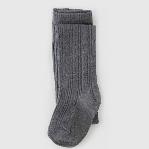 Little Stocking Company Charcoal Cable Knit Tights