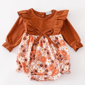 Floral Corduroy Romper