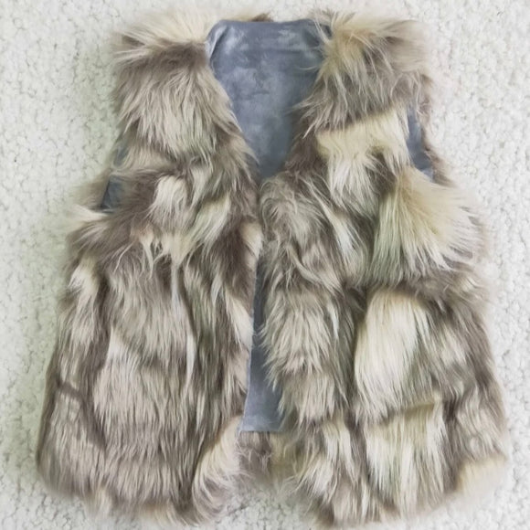 Plush light faux fur vest