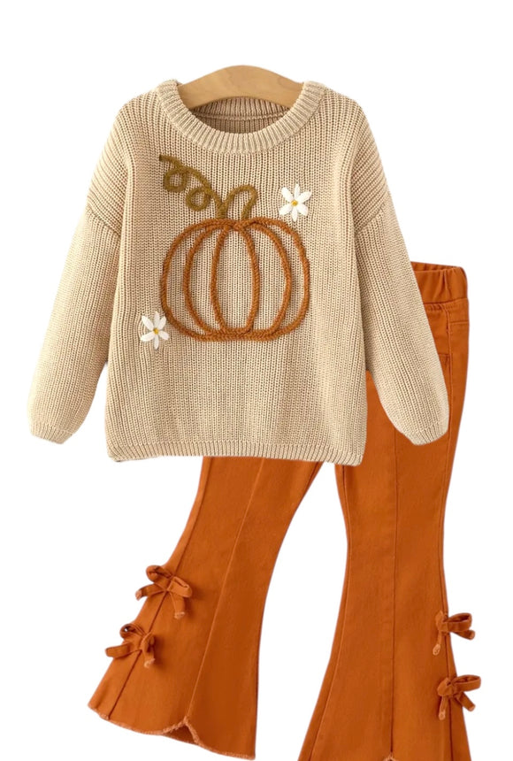 Embroidered Pumpkin Sweater pre-order