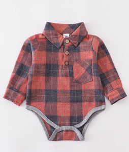 Rusty Flannel Romper