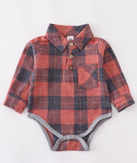 Rusty Flannel Romper